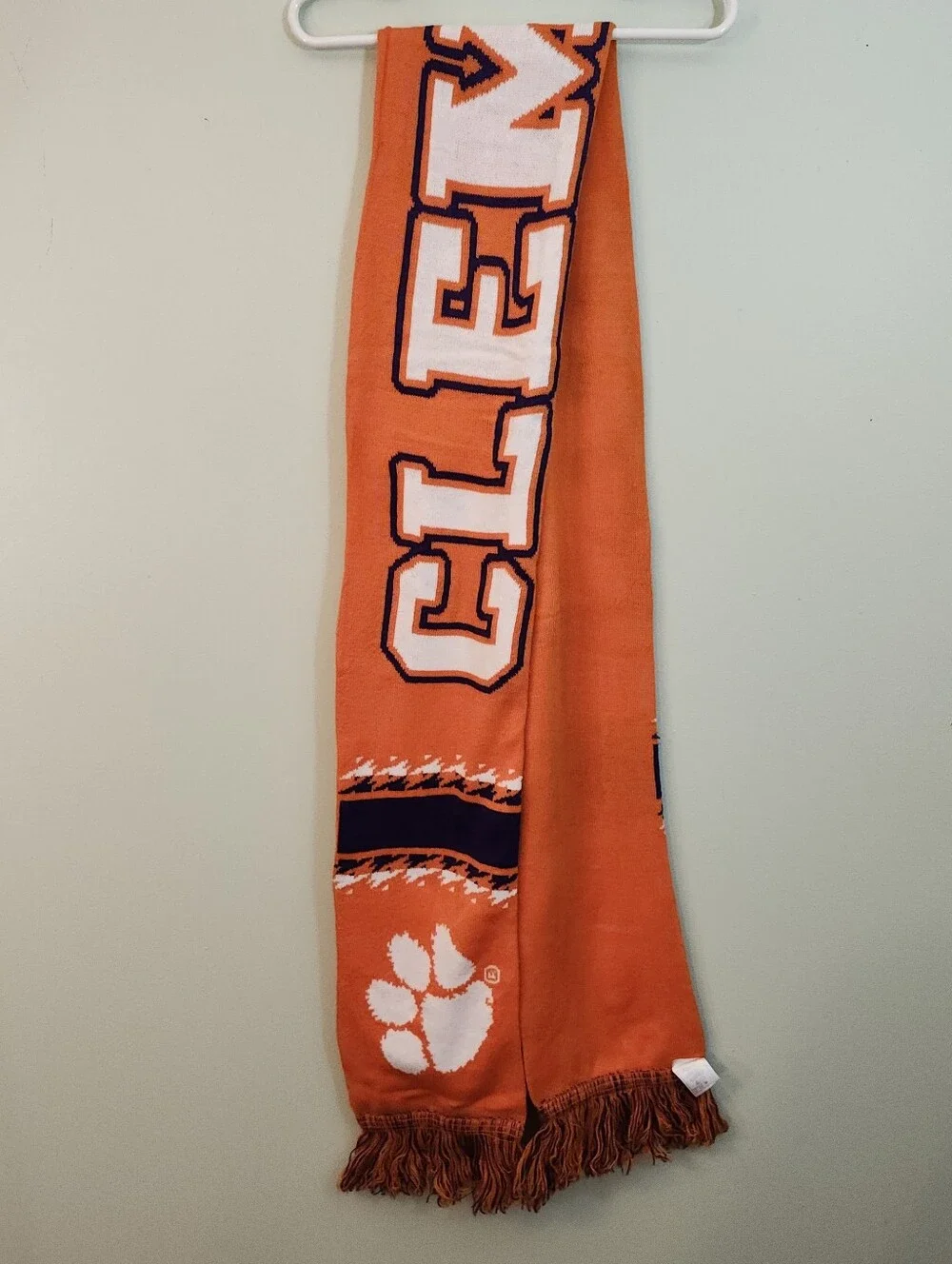 Top of the World CLEMSON UNIVERSITY TIGERS Orange/White Purple Logo Knit Scarf